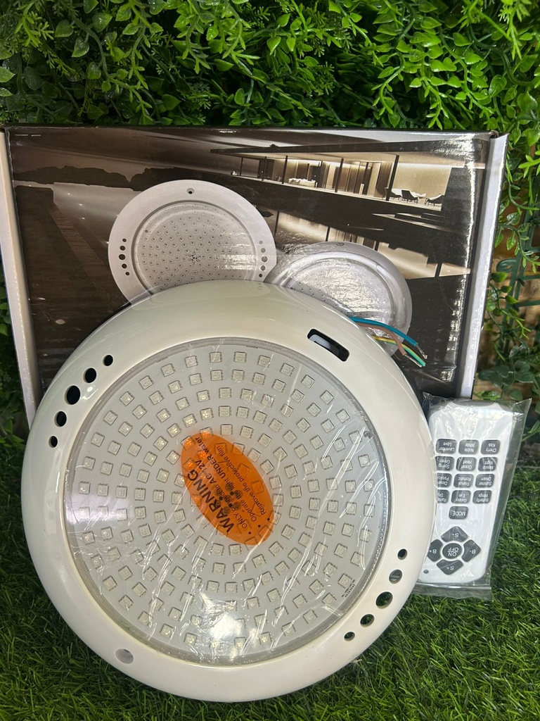 FOCO PLANO BLANCO JACUZZI CON ARO PLASTICO DIAM 5" 12V AC 10W BLANCO CALIDO / BLANCO FRIO CON CONTROL R8  FPAQP2W210 SPA/JACUZZI